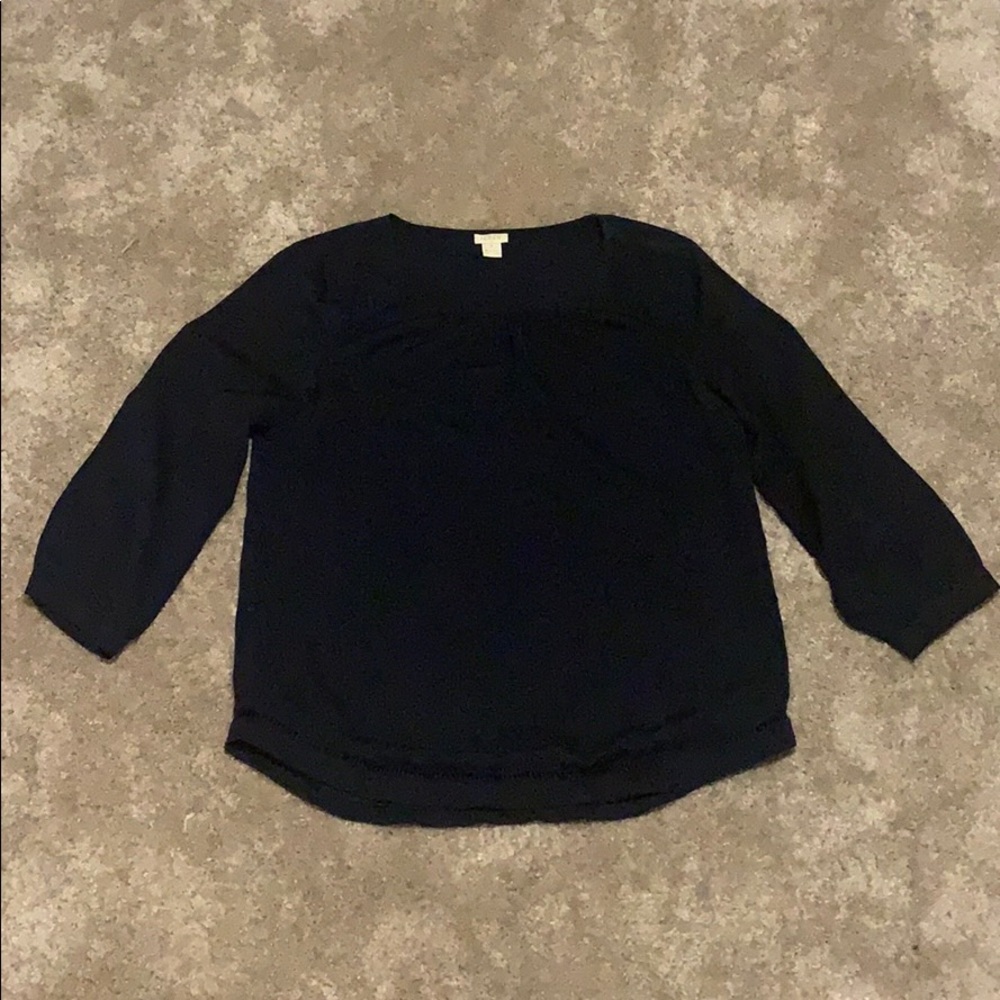 J. Crew navy scoop-neck blouse